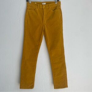 MOTHER High-Rise Mustard Corduroy Skinny Jeans Size 28
